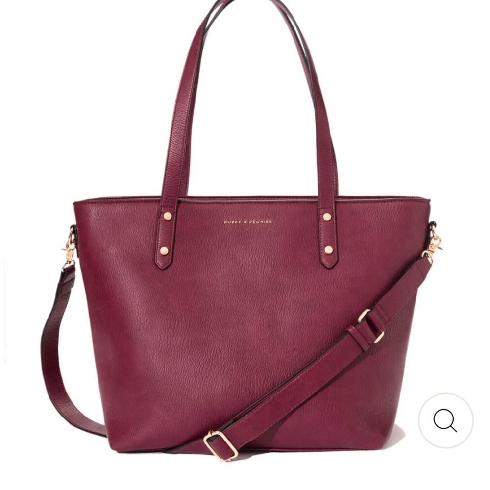 Poppy & Peonies Go Getter Tote Bag with Gold Accents